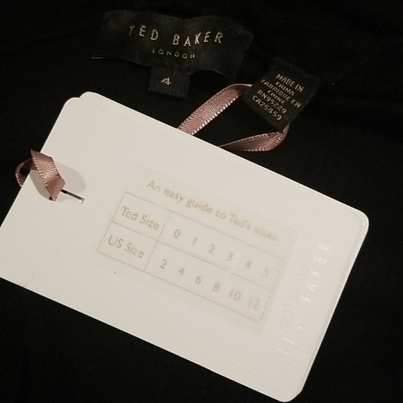 💕TED BAKER LONDON💕 Zema Long Line Wrap Cardigan Sweater Black NWT - Picture 10 of 11